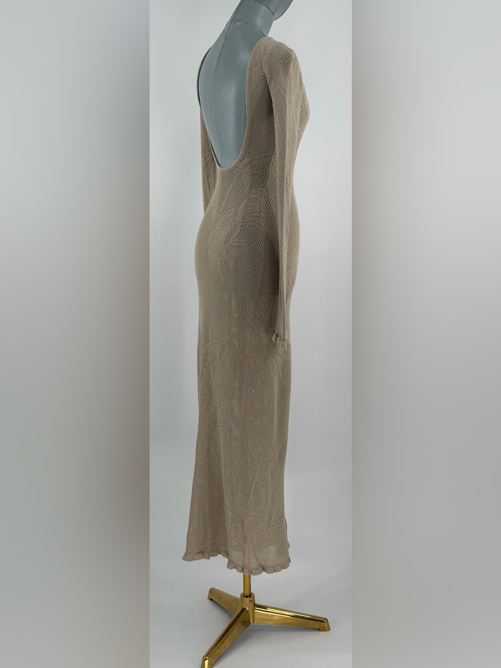 Mirror Palais Nwot Rose Pointelle Crochet Knit Dress, Kitten Grey - Sz Xs — image 5 of 8